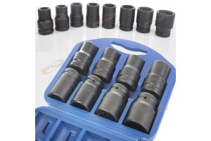 8PC 1" DR. IMPACT SOCKET CR-MO TRUCK SOCKETS SET 21 22 24 27 32 35 38 41mm 6 pts